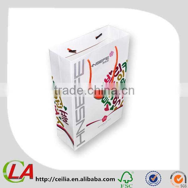 Colorful Logo Printing Rope Handle Paper Bag For Fair