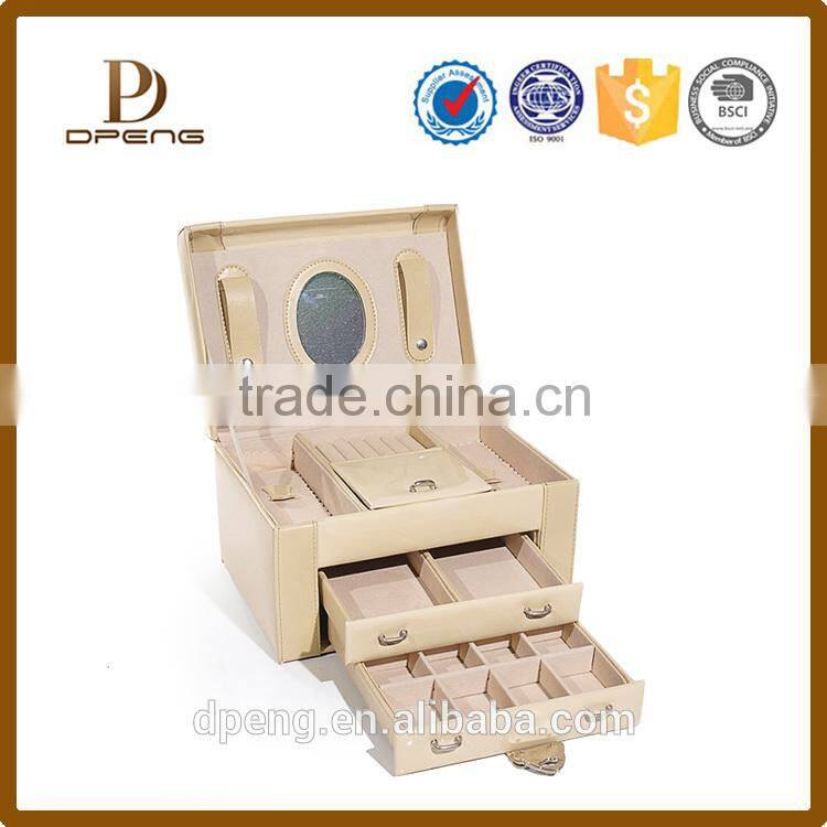 2015 Most popular best price pu leather jewelry box for ring necklace bracelet set earring