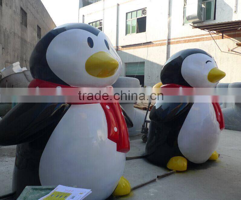 fiberglass cartton penguin sculpture