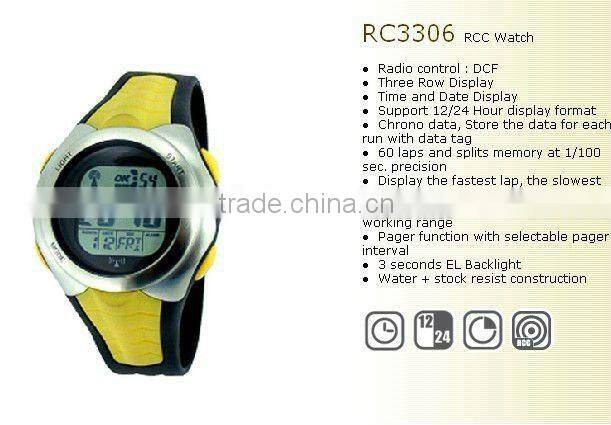 wellness auto time display water resistant radio controlled watch