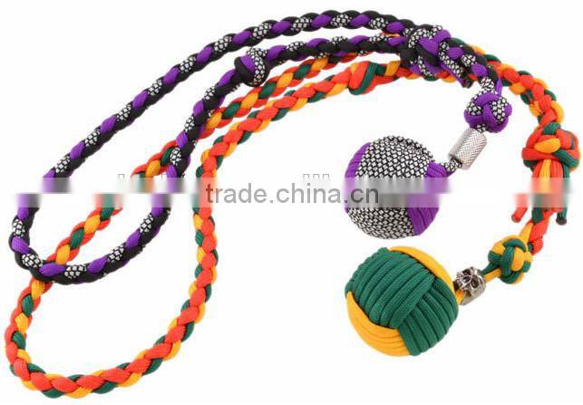 two colors fishtail braided paracord key chain, wholesale handmade paracord keyring