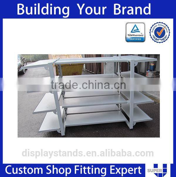 heavy duty wooden gondola shelf grass rack for retail shop
