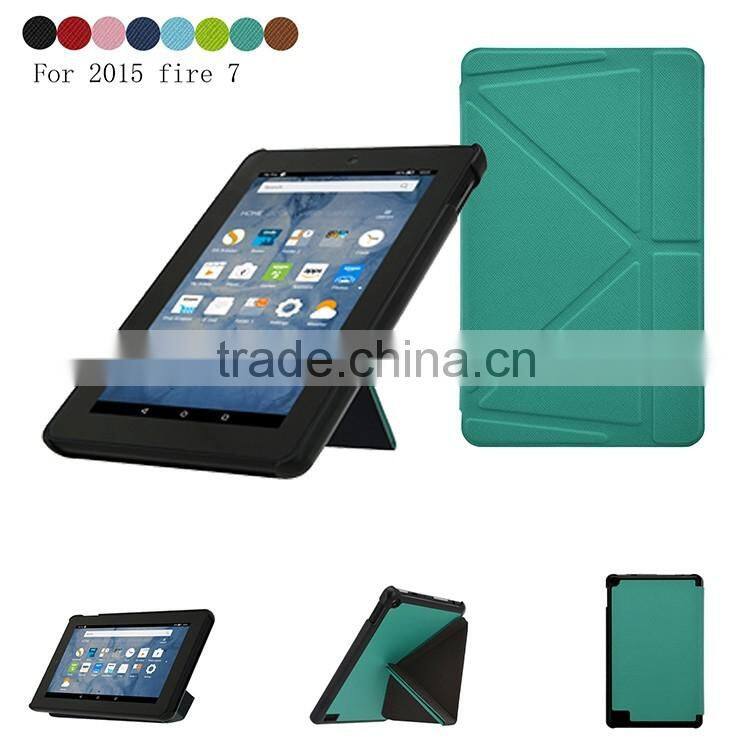 Newest Products 2015 New Leather Belt Clip 7 Inch Tablet Case Tablet Pc Case for fire 7 origami case