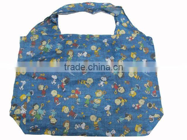 eco-friendly snopy family folding shopping bag 210D PU great capability shopping bags;Practical and durable shopping bag