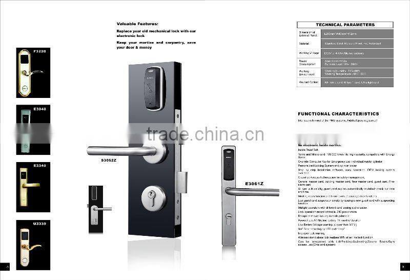 Hand free hotel locking system electronic door lock