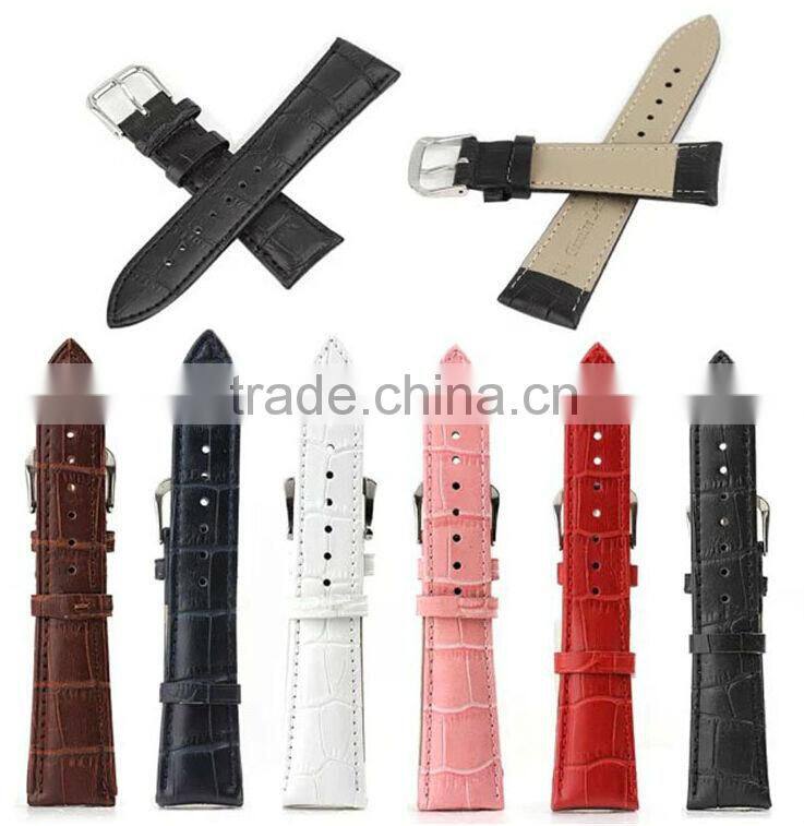 Crocodile Pattern Genuine Cow Leather Strap For Watch Band