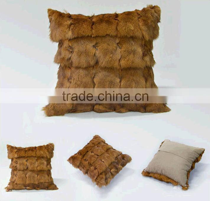 Fashion Custom Size Genuine Fox Fur Cushion Home Textiles Real Fur Pillow Warm
