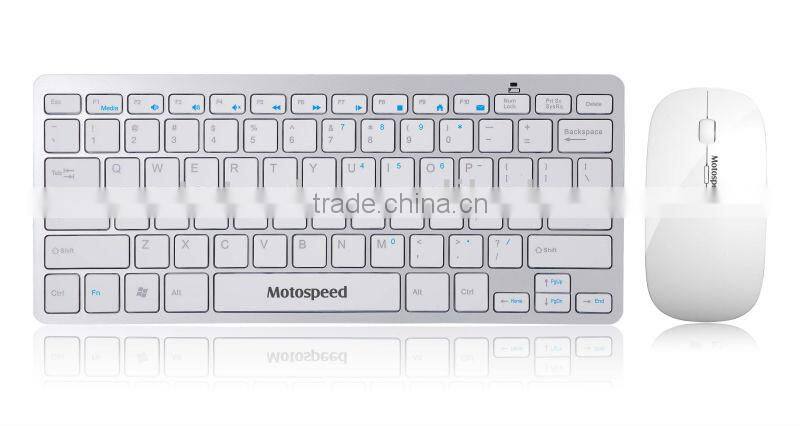 Hot sales white or black 2.4Ghz wireless keyboard mouse