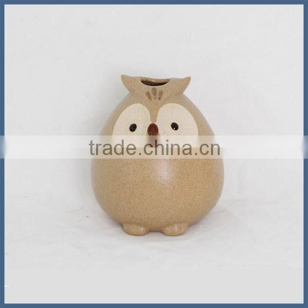 Top selling cheap small beige ceramic owl ornaments