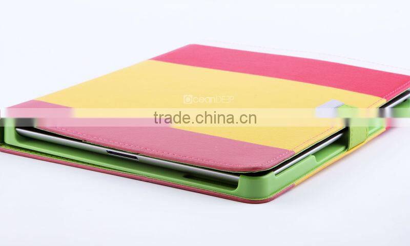 Special tablet case with wood patter pu leather cover hot sell tablet leather case for ipad 5