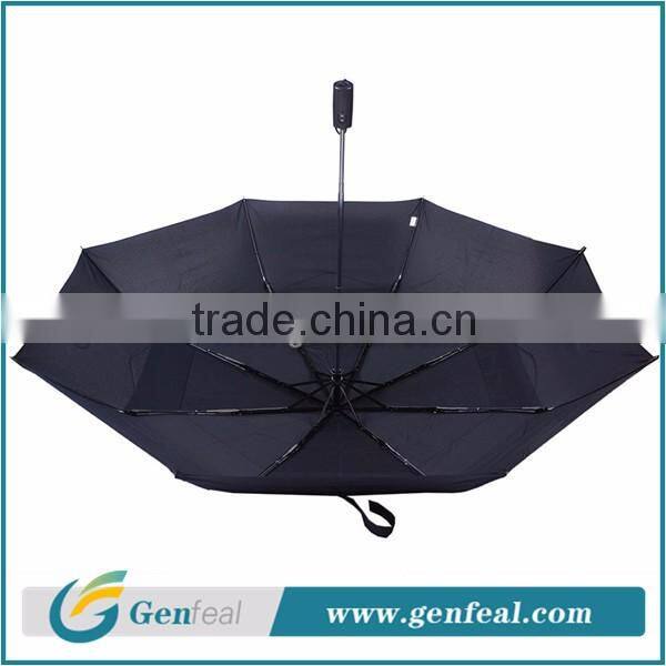 Popular auto open&close windproof glassfiber ribs 3 fold advertising umbrellas for brand promotion