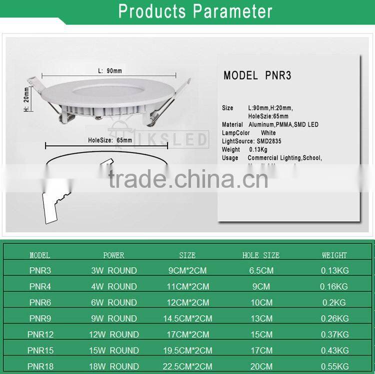 4 inch 160mm 9w led lights drop ceiling recessed