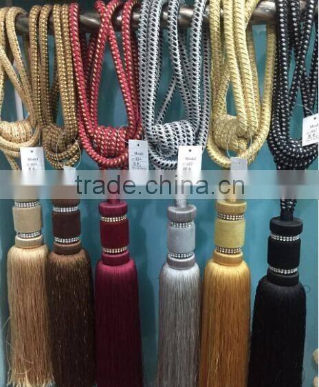 Home decor curtain accessories polyester material tieback cotton tassel trims for curtains