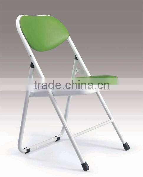 1mm powder coating steel tube upholstery folding metal chair (NB3016)