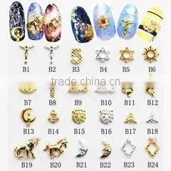 2016 New Arrival fashion nail art decoration nail art studs 3d metal alloy rivets