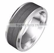 Men Titanium tungsten carbide ring stainless steel and CZ rings jewlery