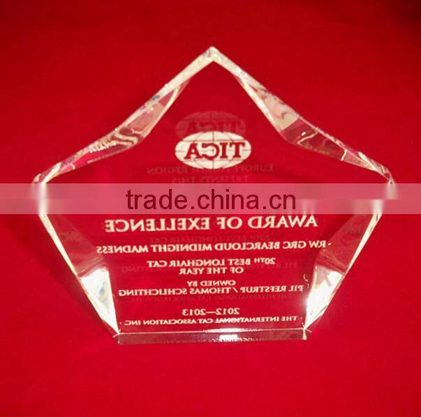 Crystal Award Trophy Award of Exellence TICA trophy