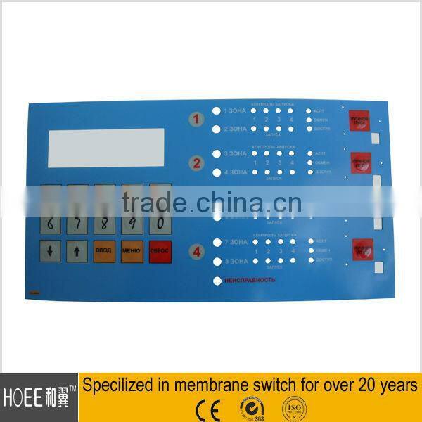 gloss/matte finish graphic overlay membrane switch front panel