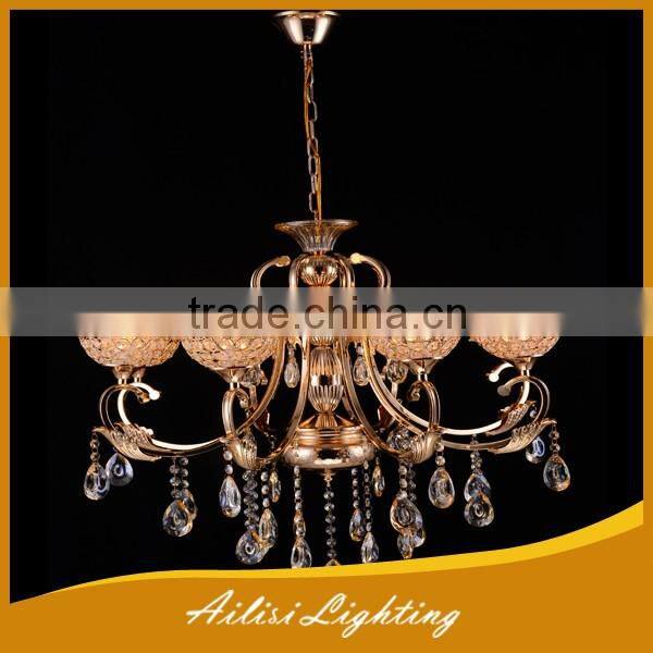 Modern Hot Selling Top Quality 3 Lights Gold Crystal Lantern Chandelier for E14 Socket