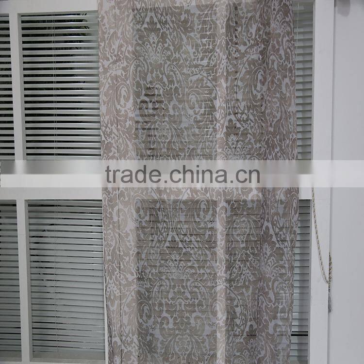 Newest European style digital printed voile fabric curtain