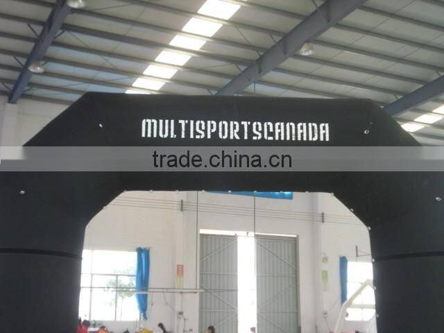 Customized design high quality advertising black inflatable finish line arch