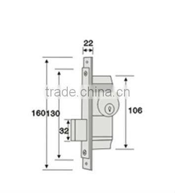 High quality KFC door mortise lock , aluminum door lock