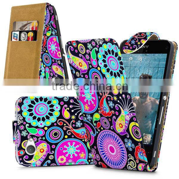 Compact High Quality Print Flip PU Leather Case Cover,Mobile Phone Case For Sony Xperia Z1