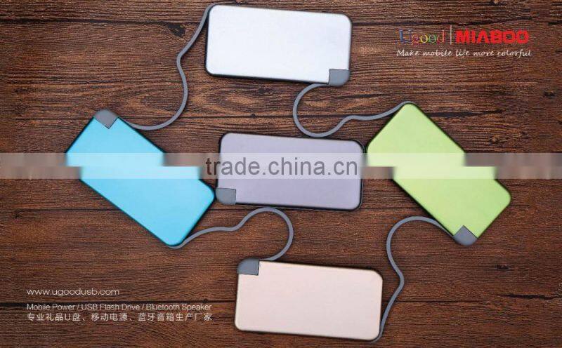 2016 Hot selling slim 3000mah credit card portable power bank silm bank power 2 IN 1 USB Charger