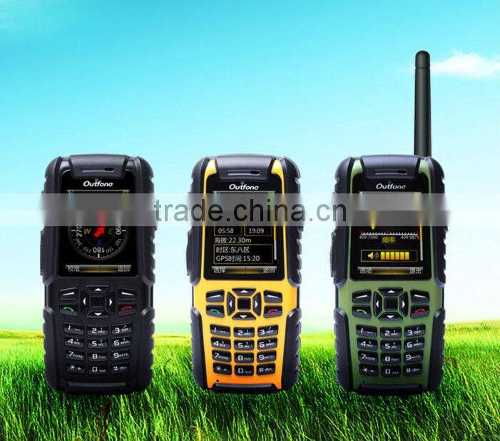 Outdoor Rugged Mobile Phone IP67 water, dust and crush proof with GPS and Walkie Talkie,designed for cycling fans
