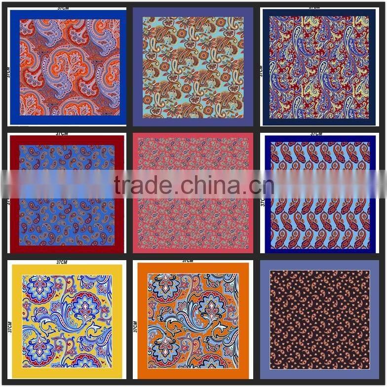 fashion Custom mens Silk digital printing Pocket Square