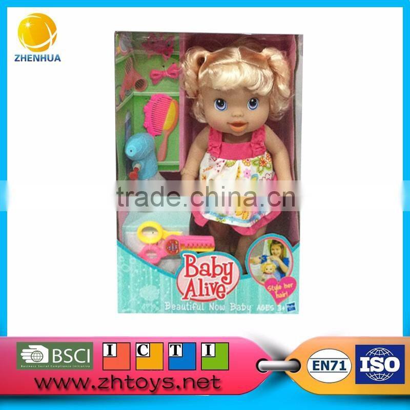 14 inch baby alive doll with feeding-bottle and rattle baby doll for sale