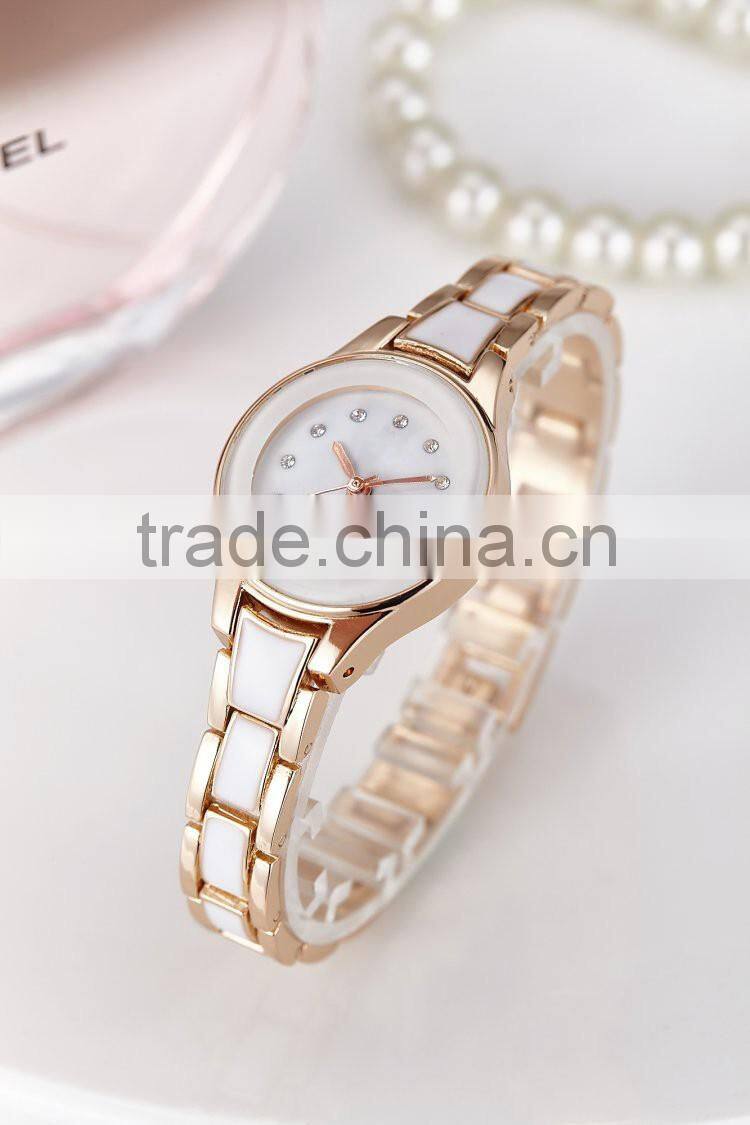 New models promotional round case enamel band geneva watches for women