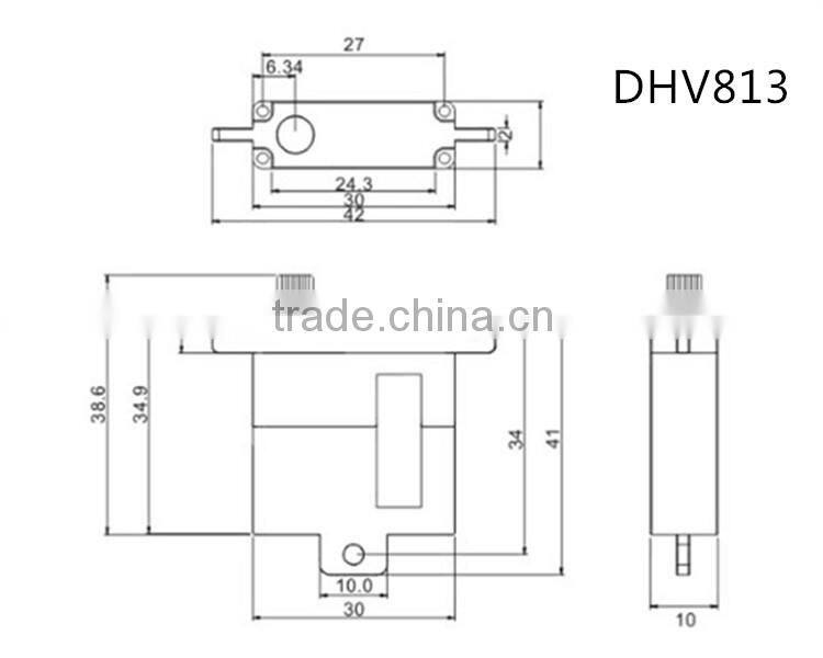 China supplier DHV813 medium-sized helicopter servo/high voltage coreless servo for rc toys/rc toy servo