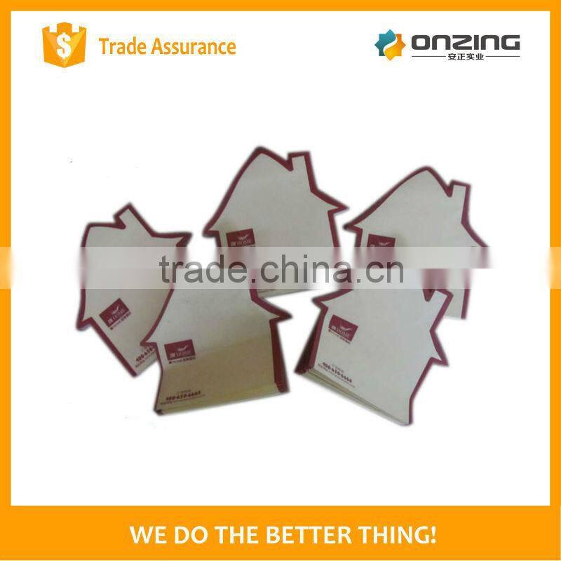 Onzing good quality die cut house shape with sticky as gifts for promotion