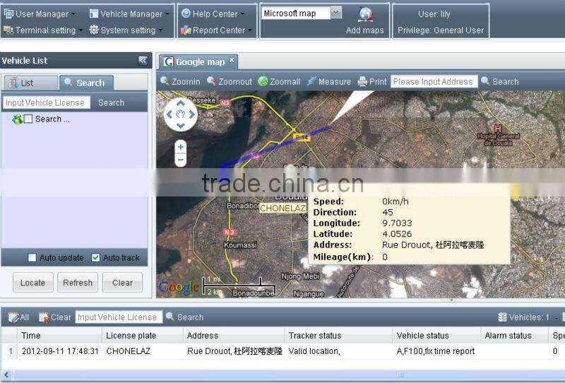 Online real time pc /mobile/ web based gps tracking system with google map
