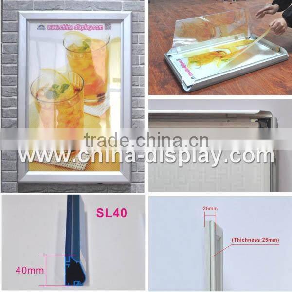 2016 Expo hot selling aluminium frame backlit film led snap frame light box signs