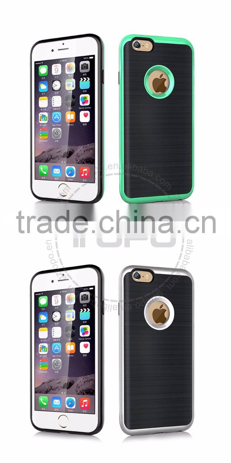 2in1 pc tpu wire drawing phone back cover Korean style shockproof Strip pattern Slim Armor hard plastic case for iphone 6 6s
