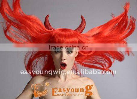 Long Red synthetic festival wig, cosplay wig, halloween hair wigs