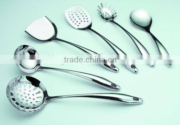 Guangdong 6 pcs Stainless steel Kitchen Utensils with colorful plastic handle