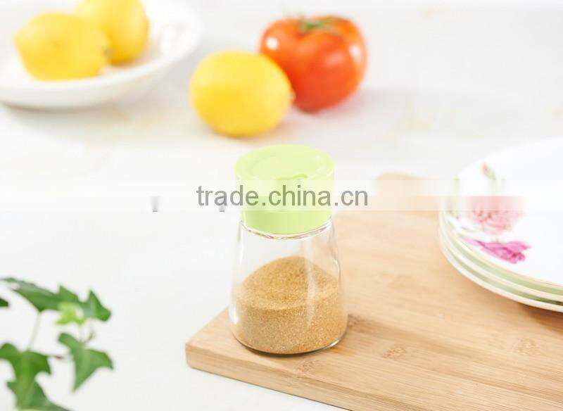 2016 Hot sale High Kitchen Colored Cooking Glass salt and pepper set