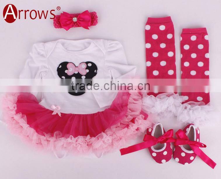 Kids Christmas Suits New Infant 4pcs Christmas Clothes Santa Girl Bodysuits Christmas Mickey Sets Baby Girl Clothes