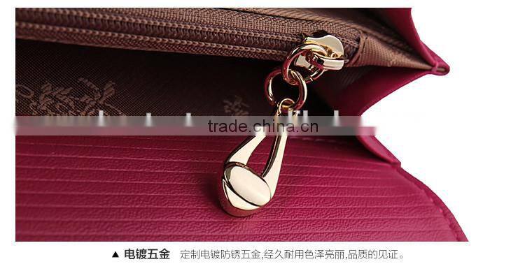 designer leather clutch wallets long purse zipper for women