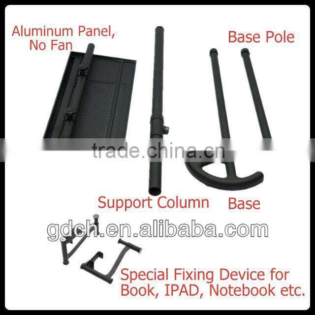 Portable Aluminum Bedside Ground Stand with Book Clamping