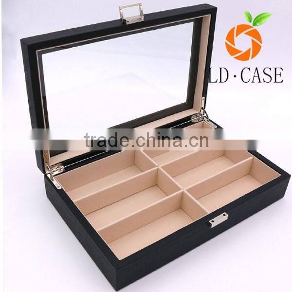 Eyeglass Sunglass Oversized Glasses Jewelry Display Case PU Leather Organizer Eyewear Storage Box
