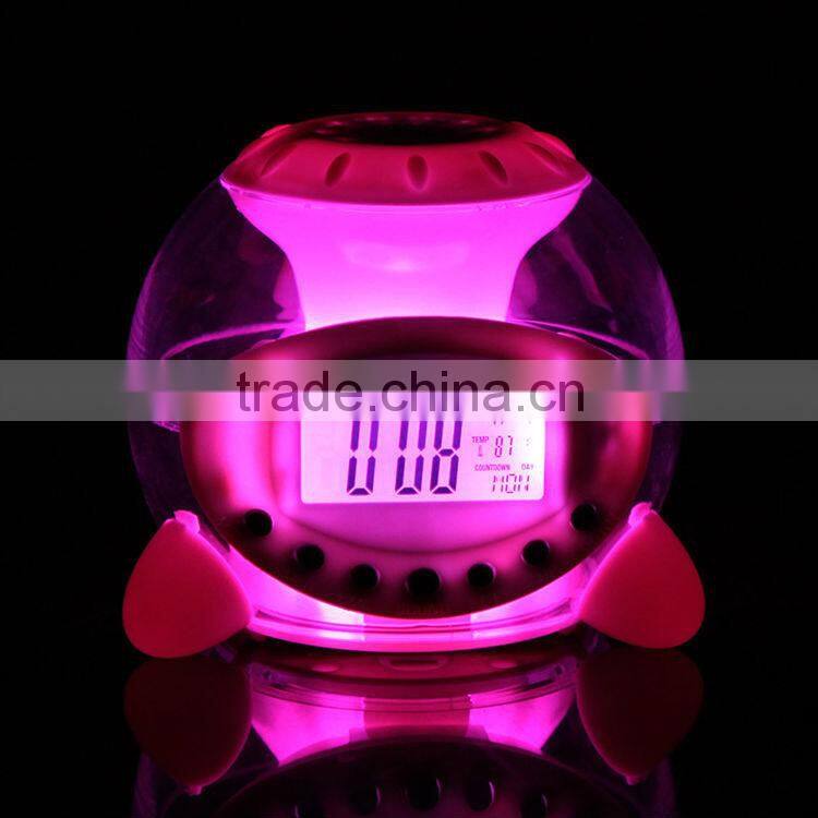 7 color light alarm clock with nature sound