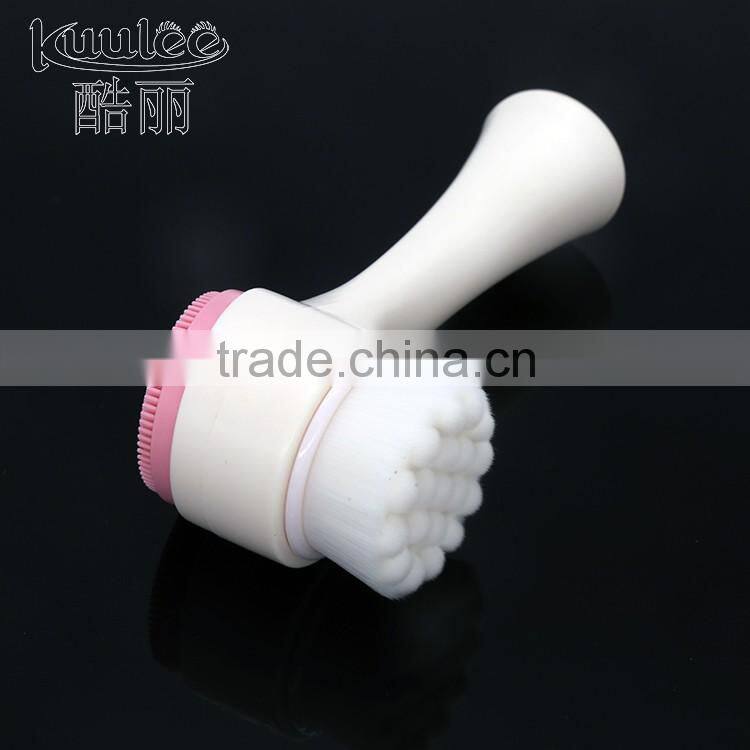 Super soft hair double head silicone massage face cleanser