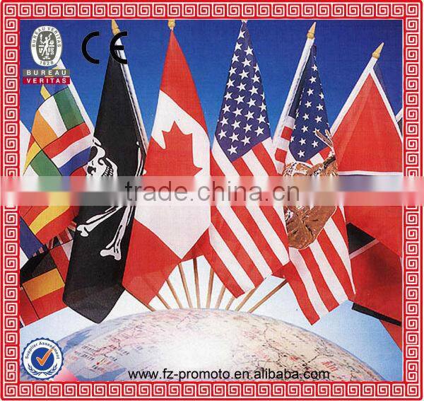 cheap custom printed polyester hand flag waving flag
