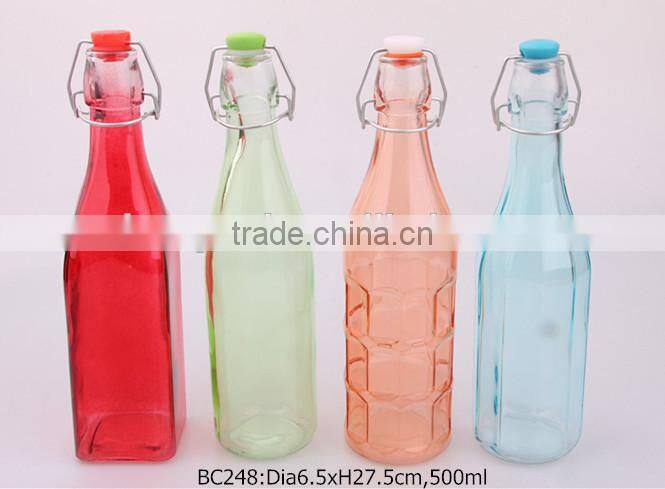 500ml glass bottle with sprayed color