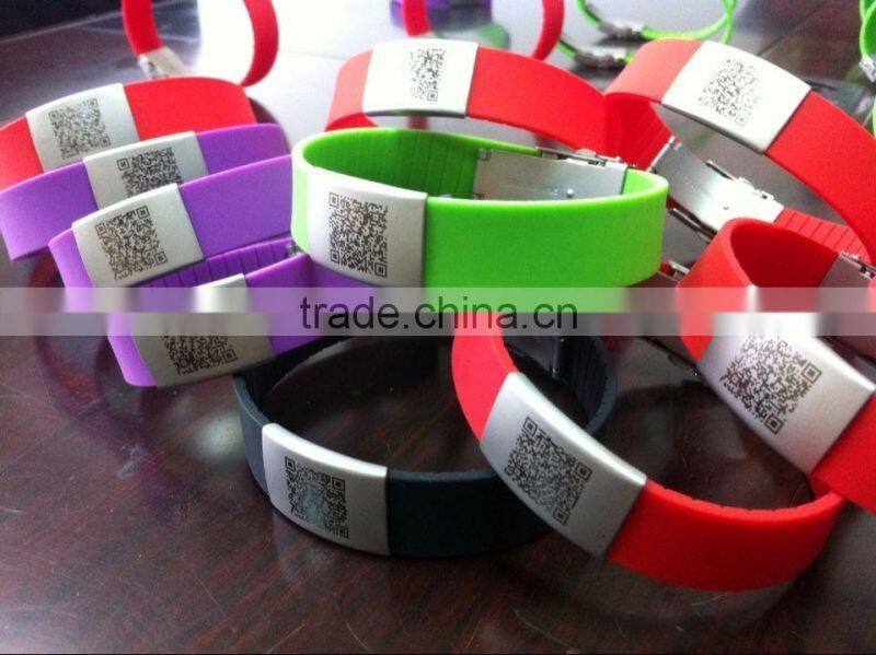 high quality wholesale rubber silicone emergency id bracelets