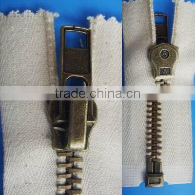 No.5 anti brass zipper close end with cotton tape